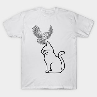 A cat & Owl T-Shirt